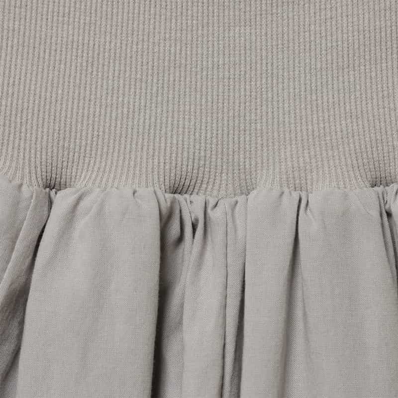 BARNEYS NEW YORK ウォッシャブル ロングフレアスカート GRAY BEIGE