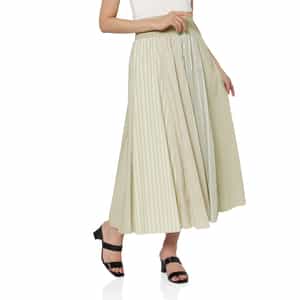 ウォッシャブル マルチストライプ柄ロングスカート