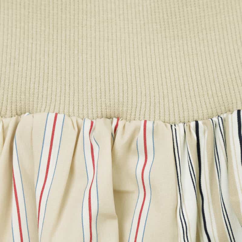 BARNEYS NEW YORK ウォッシャブル マルチストライプ柄ロングスカート BEIGE