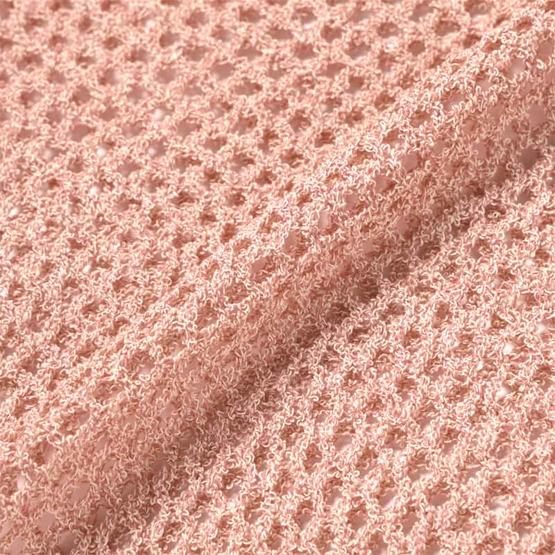 BARNEYS NEW YORK ウォッシャブル クルーネックメッシュニットプルオーバー PINK