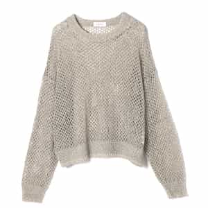 ウォッシャブル クルーネックメッシュニットプルオーバー