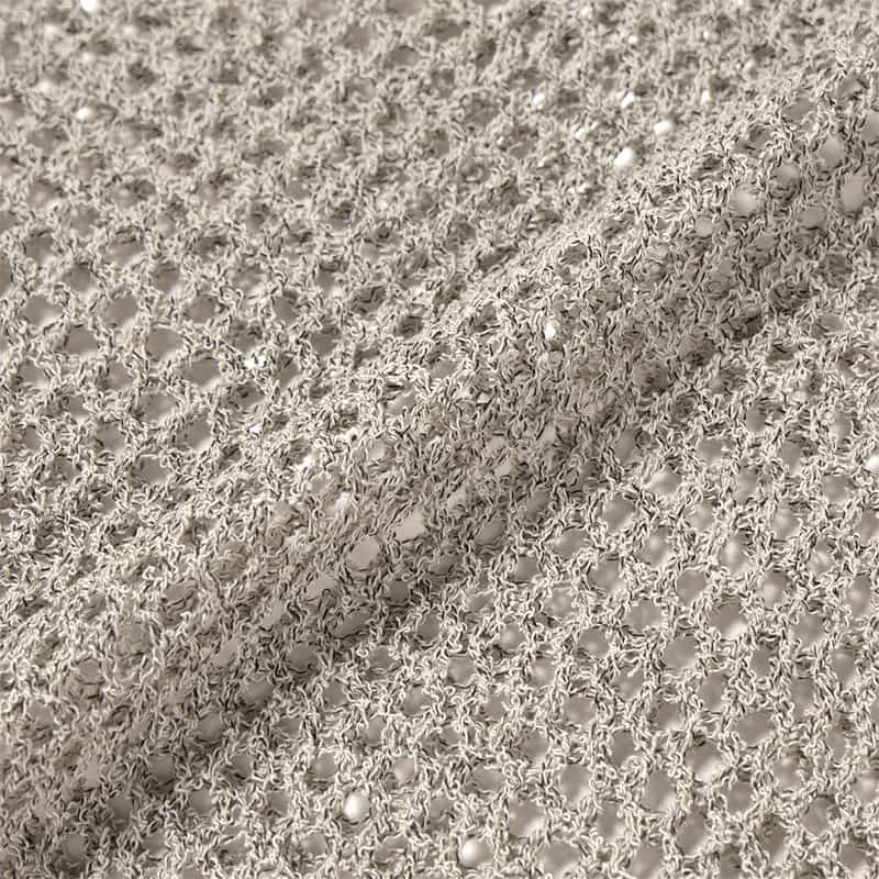 BARNEYS NEW YORK ウォッシャブル クルーネックメッシュニットプルオーバー GRAY