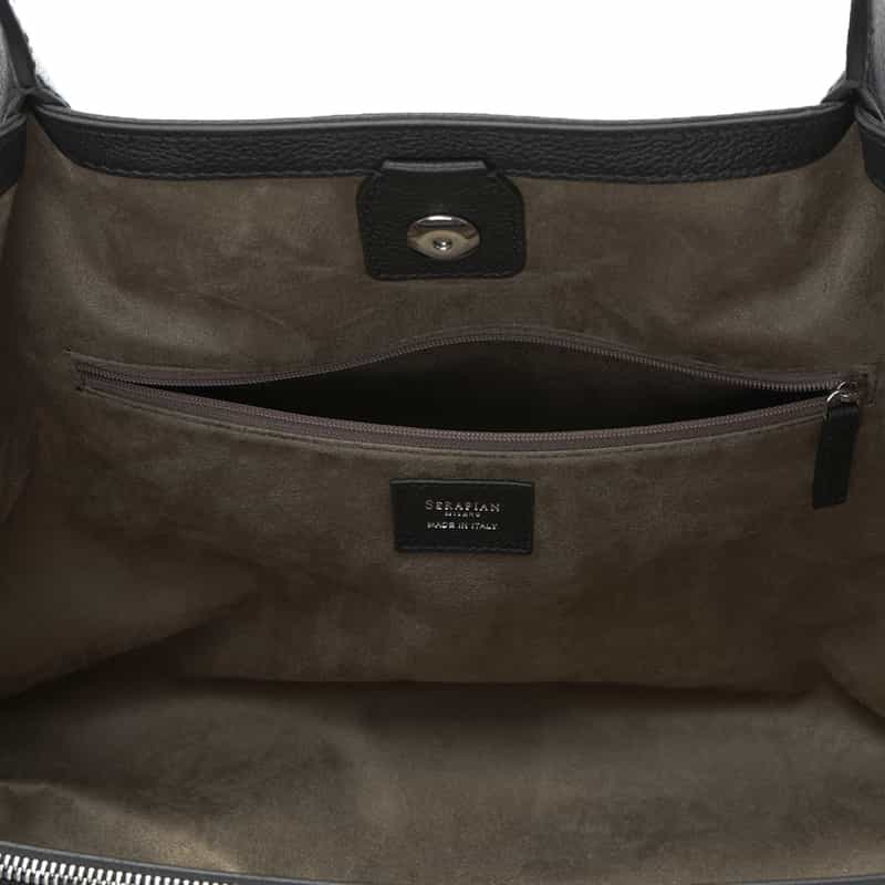 SERAPIAN バーニーズ　ニューヨーク限定 レザートートバッグ BLACK