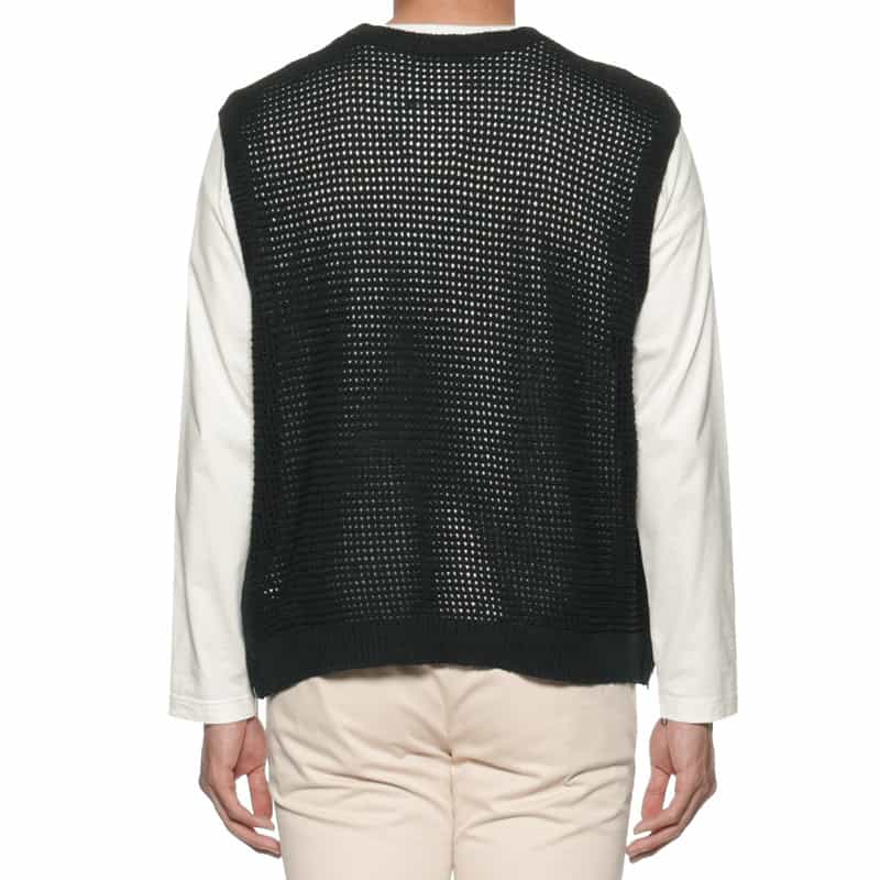 YOKE/ANCELLM YOKE＜ヨーク＞×ANCELLM＜アンセルム＞バーニーズ　ニューヨーク限定 メッシュ ニットベスト BLACK