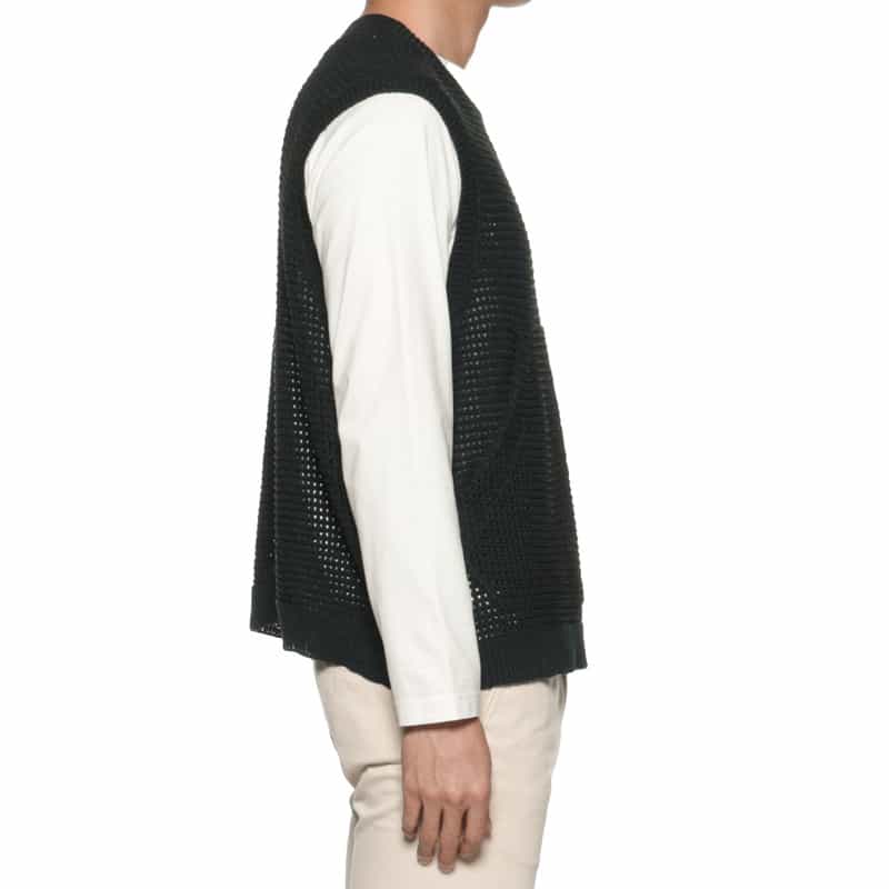 YOKE/ANCELLM YOKE＜ヨーク＞×ANCELLM＜アンセルム＞バーニーズ　ニューヨーク限定 メッシュ ニットベスト BLACK
