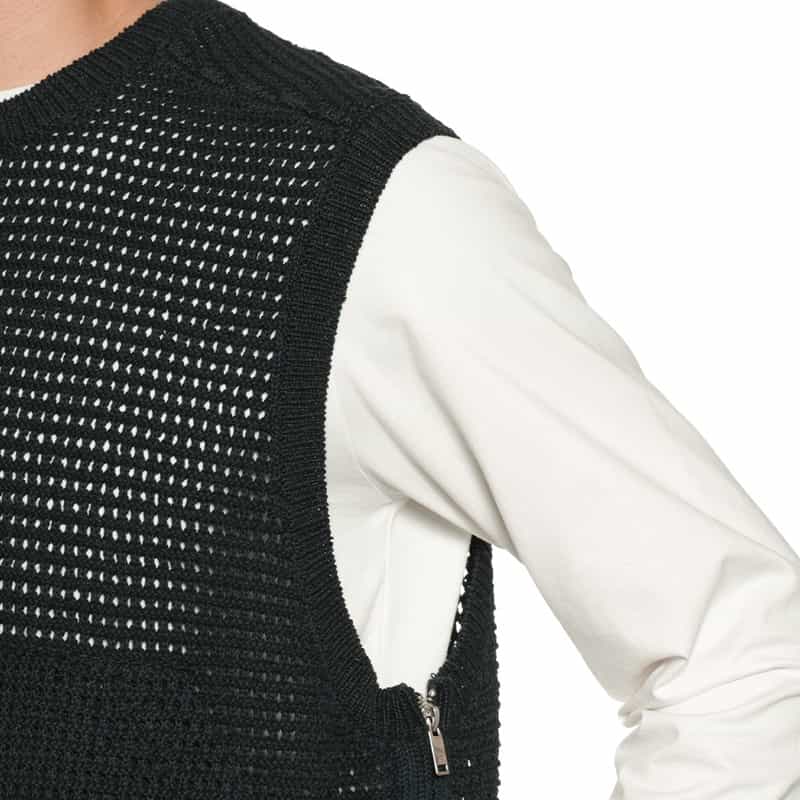 YOKE/ANCELLM YOKE＜ヨーク＞×ANCELLM＜アンセルム＞バーニーズ　ニューヨーク限定 メッシュ ニットベスト BLACK
