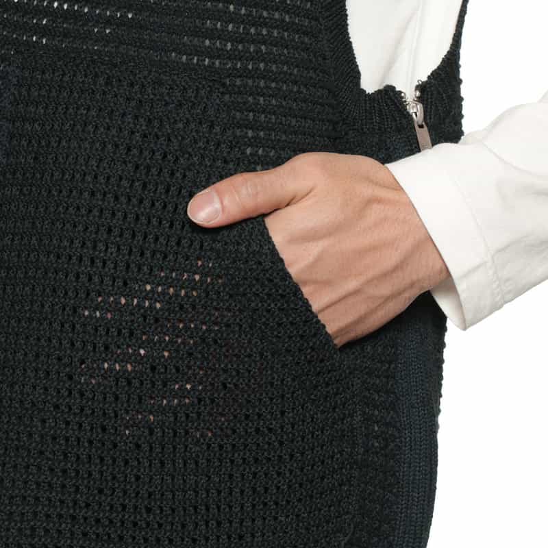 YOKE/ANCELLM YOKE＜ヨーク＞×ANCELLM＜アンセルム＞バーニーズ　ニューヨーク限定 メッシュ ニットベスト BLACK