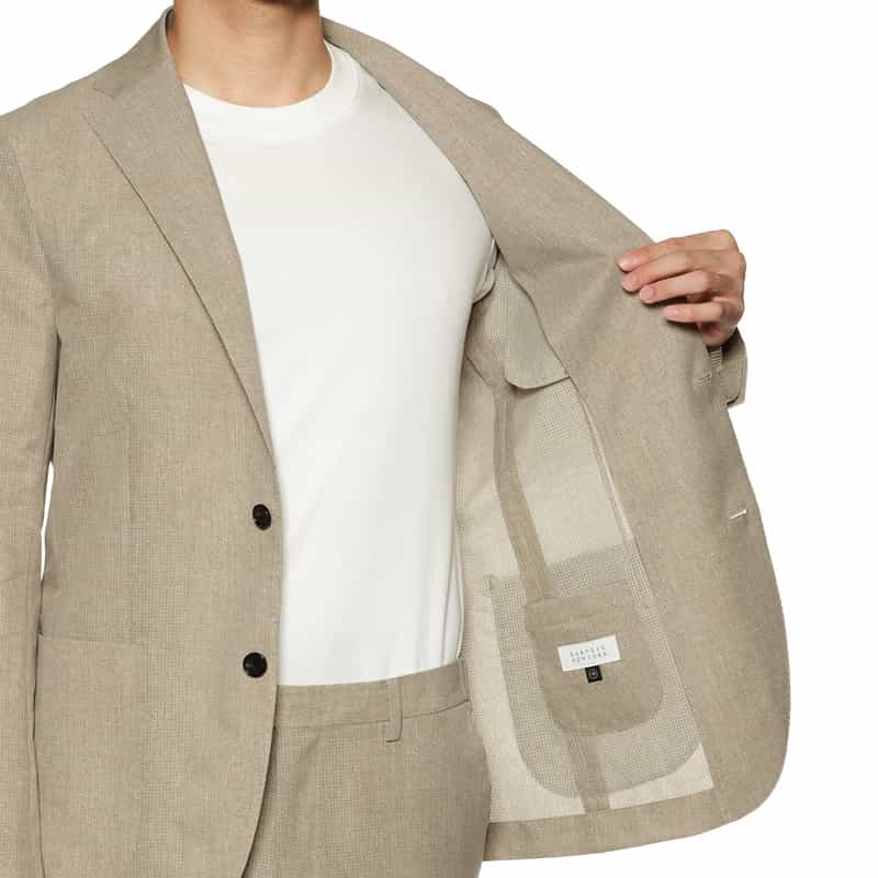 BARNEYS NEW YORK セットアップ COOLDOTS素材ジャケット BEIGE