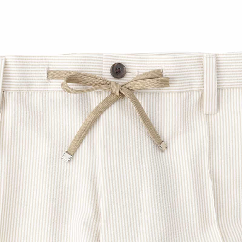 BARNEYS NEW YORK サッカー素材ストレッチパンツ BEIGE