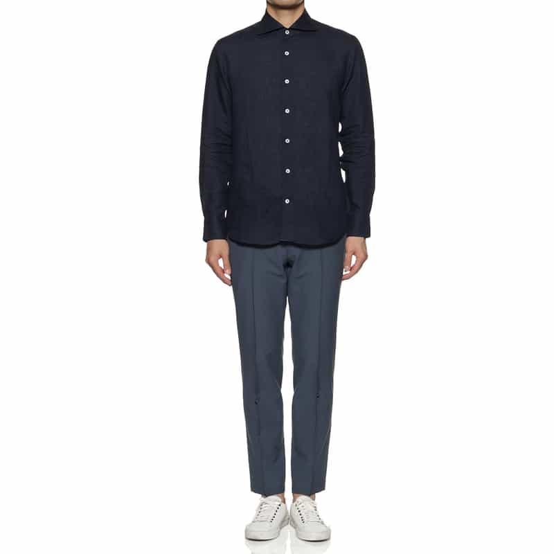 BARNEYS NEW YORK サッカー素材ストレッチパンツ BLUE