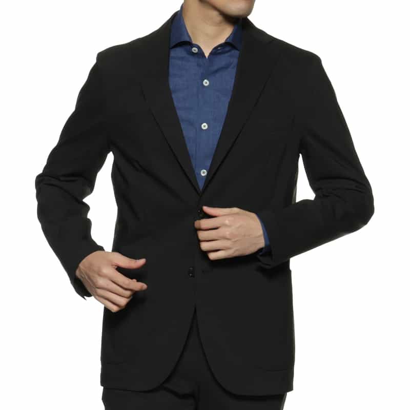 BARNEYS NEW YORK セットアップストレッチ素材ジャケット BLACK