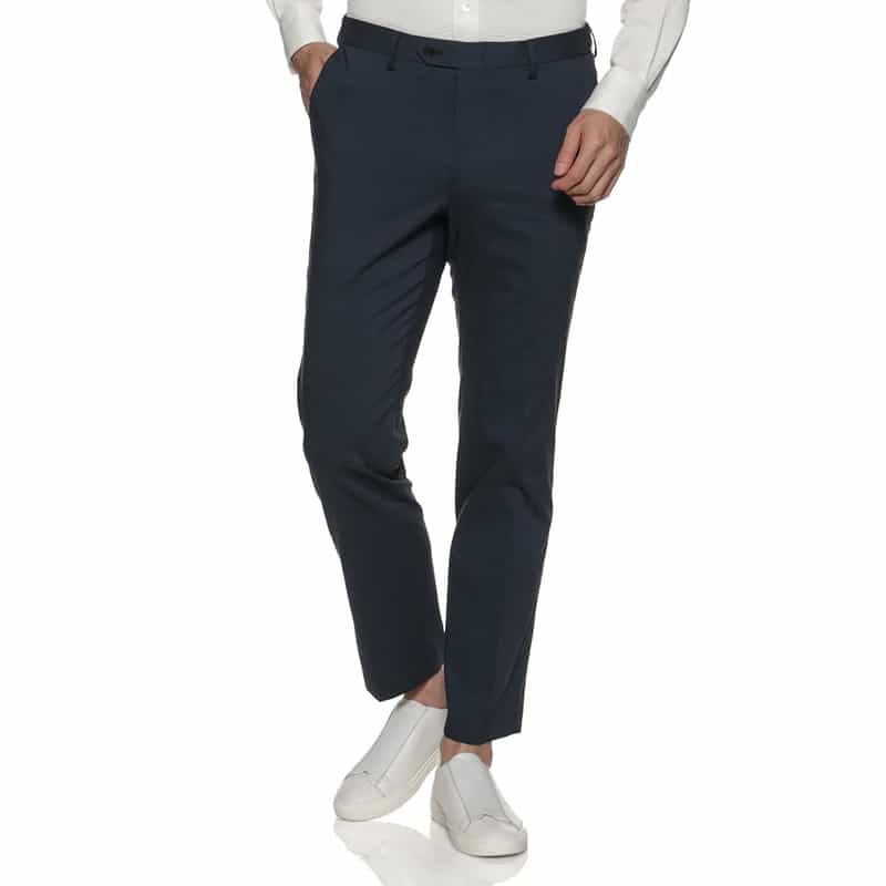 BARNEYS NEW YORK セットアップストレッチ素材ストレートパンツ NAVY