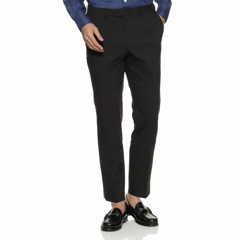 BARNEYS NEW YORK セットアップストレッチ素材ストレートパンツ BLACK