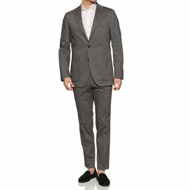 BARNEYS NEW YORK セットアップストレッチ素材ストレートパンツ GRAY