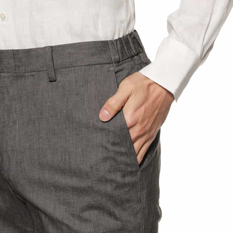 BARNEYS NEW YORK セットアップストレッチ素材ストレートパンツ GRAY