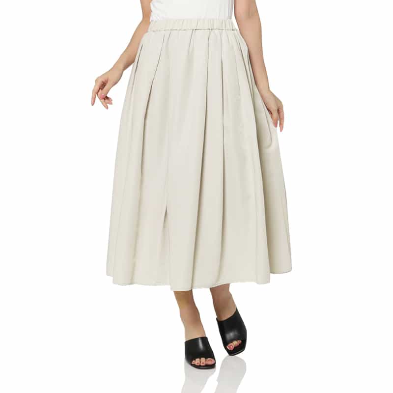 ウォッシャブル ウエストゴムギャザースカート