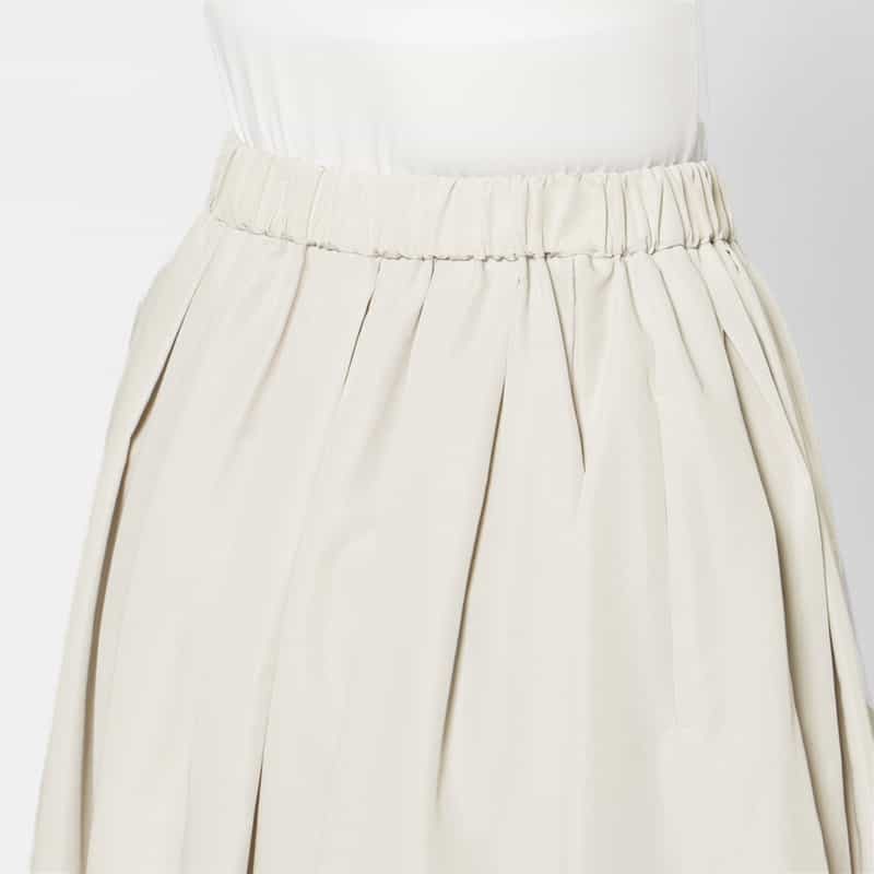 BARNEYS NEW YORK ウォッシャブル ウエストゴムギャザースカート LIGHT GRAY