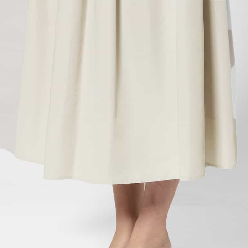 BARNEYS NEW YORK ウォッシャブル ウエストゴムギャザースカート LIGHT GRAY