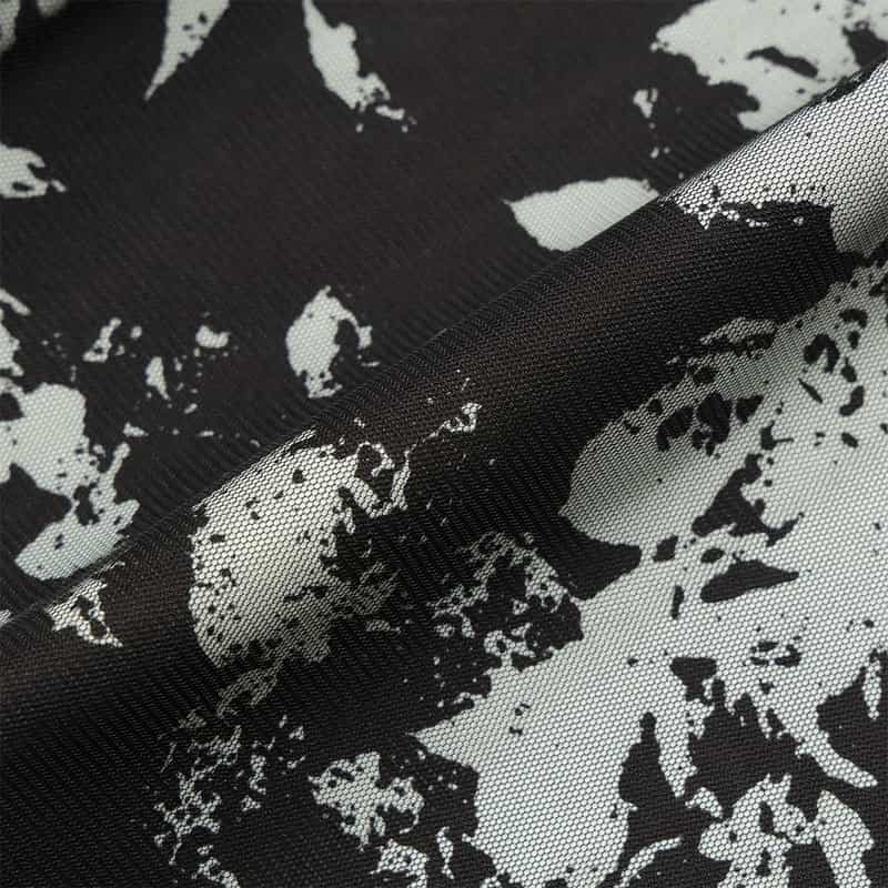 BARNEYS NEW YORK ウォッシャブル チュール付き フラワープリントスカート BLACK