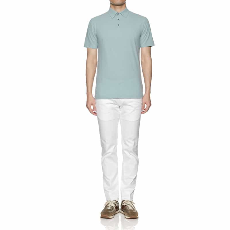 ZANONE アイスコットン素材ポロシャツ LT BLUE