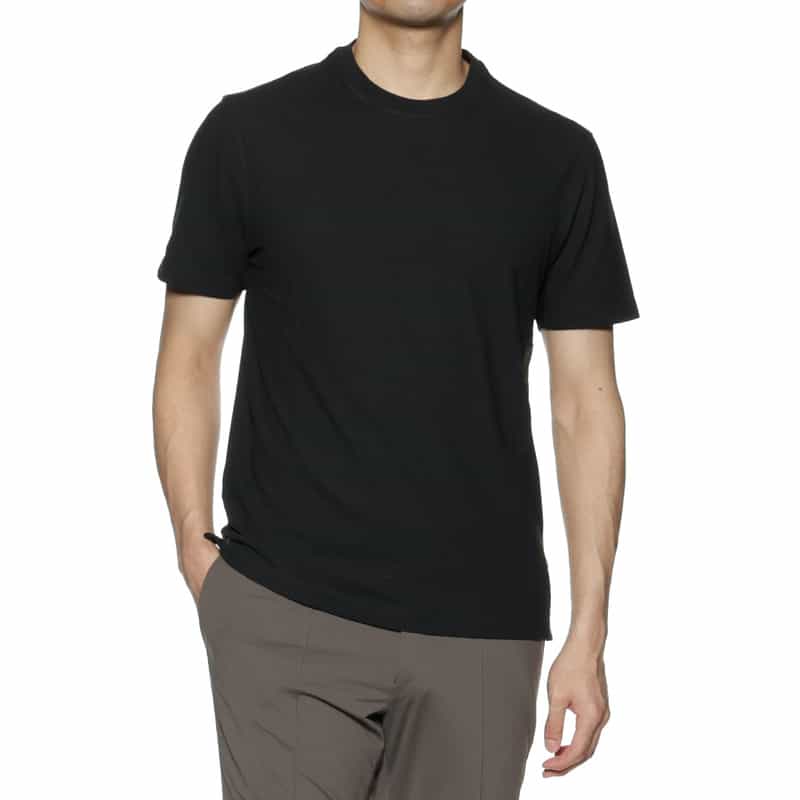 ZANONE ZANONE＜ザノーネ＞アイスコットン素材クルーネックTシャツ BLACK