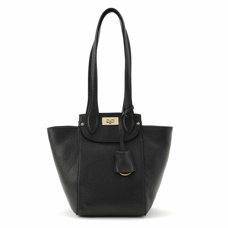 BARNEYS NEW YORK レザーハンドバッグ BLACK
