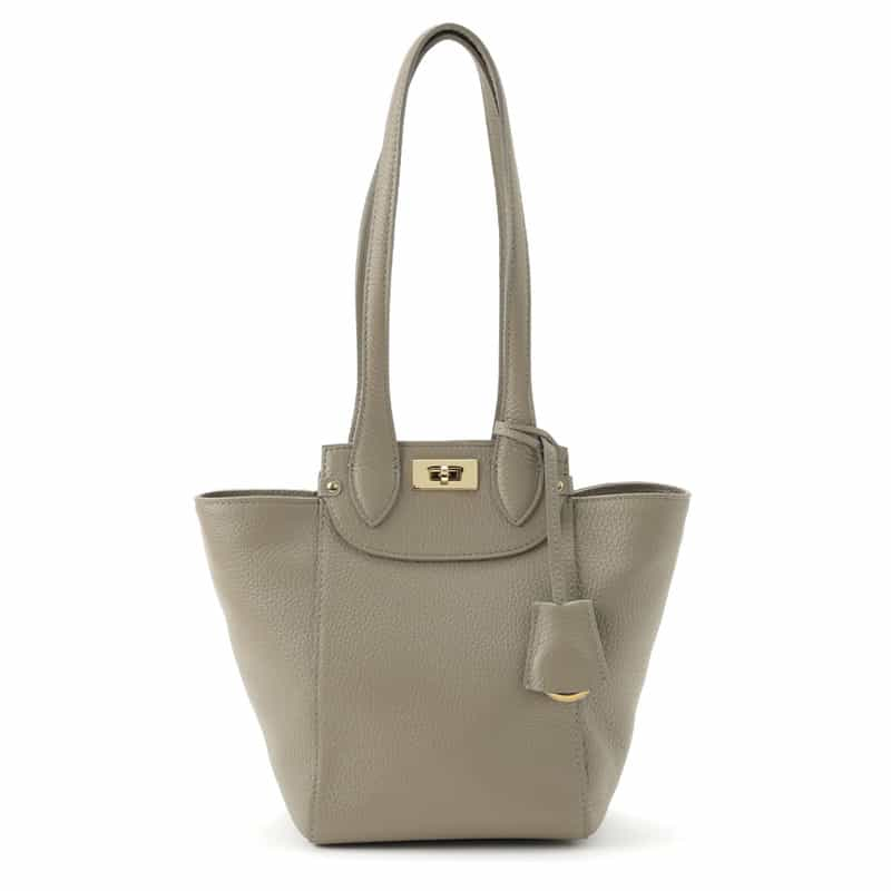 BARNEYS NEW YORK レザーハンドバッグ GRAY BEIGE