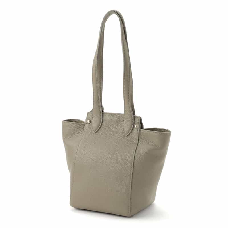 BARNEYS NEW YORK レザーハンドバッグ GRAY BEIGE