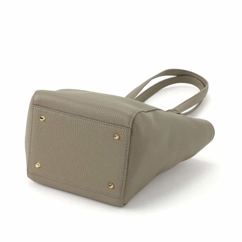 BARNEYS NEW YORK レザーハンドバッグ GRAY BEIGE