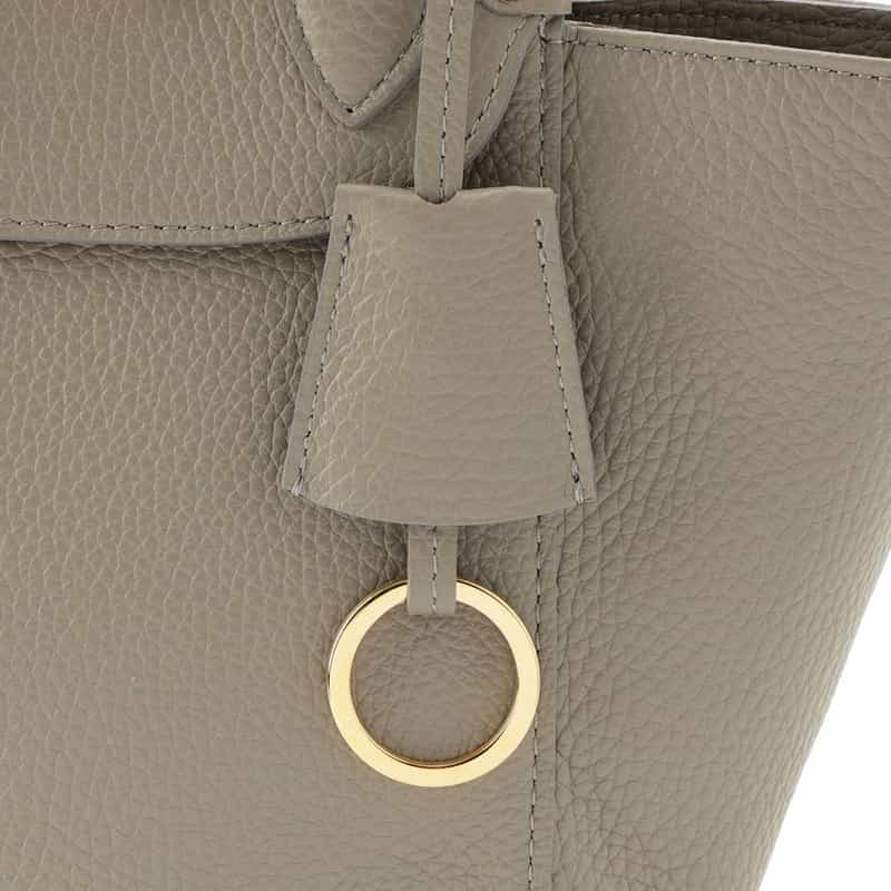 BARNEYS NEW YORK レザーハンドバッグ GRAY BEIGE