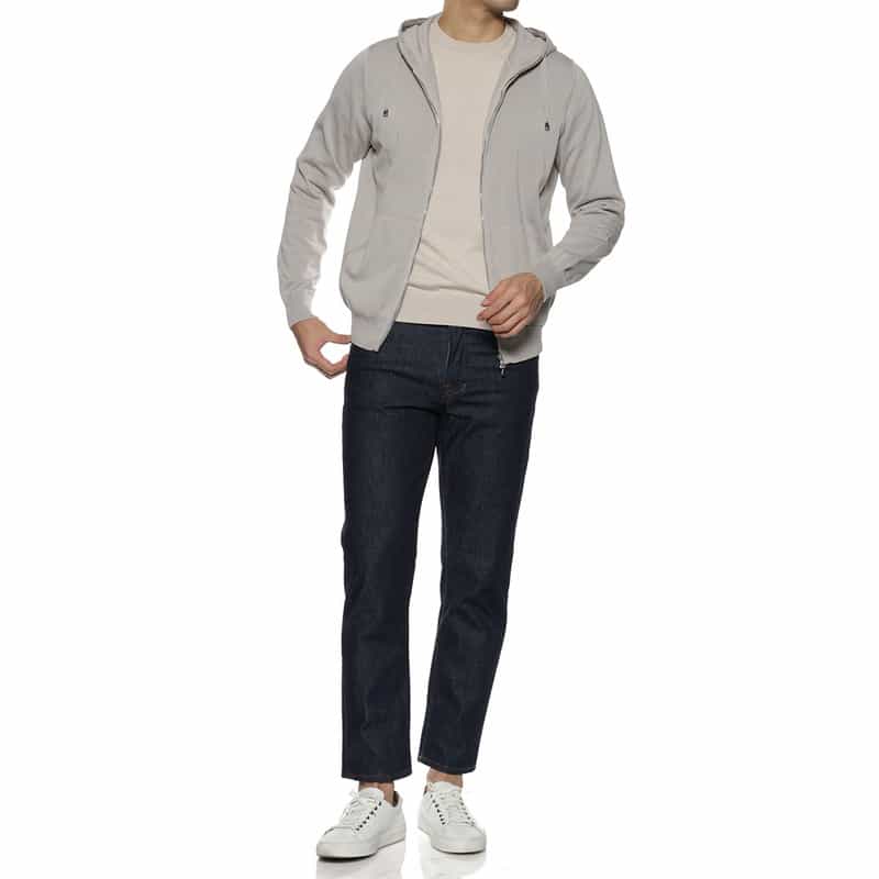 FILIPPO DE LAURENTIIS コットンニットパーカ GRAY