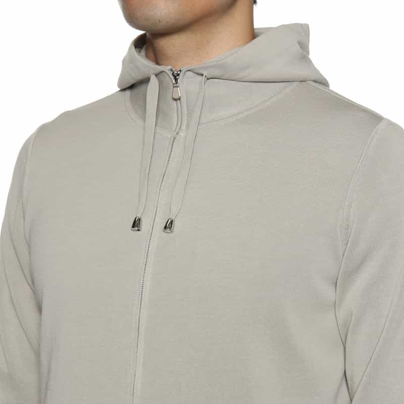 FILIPPO DE LAURENTIIS コットンニットパーカ GRAY