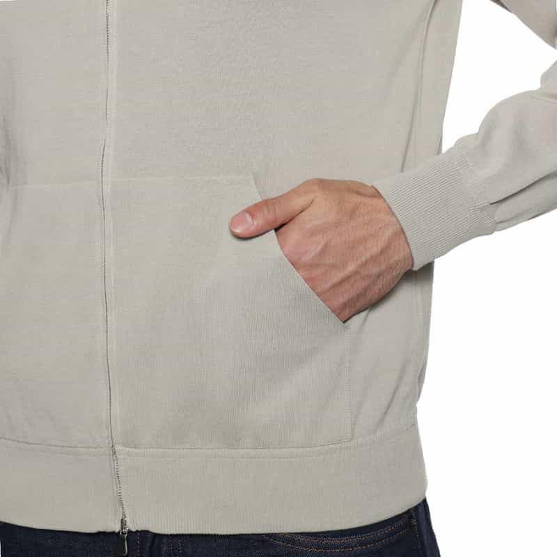 FILIPPO DE LAURENTIIS コットンニットパーカ GRAY