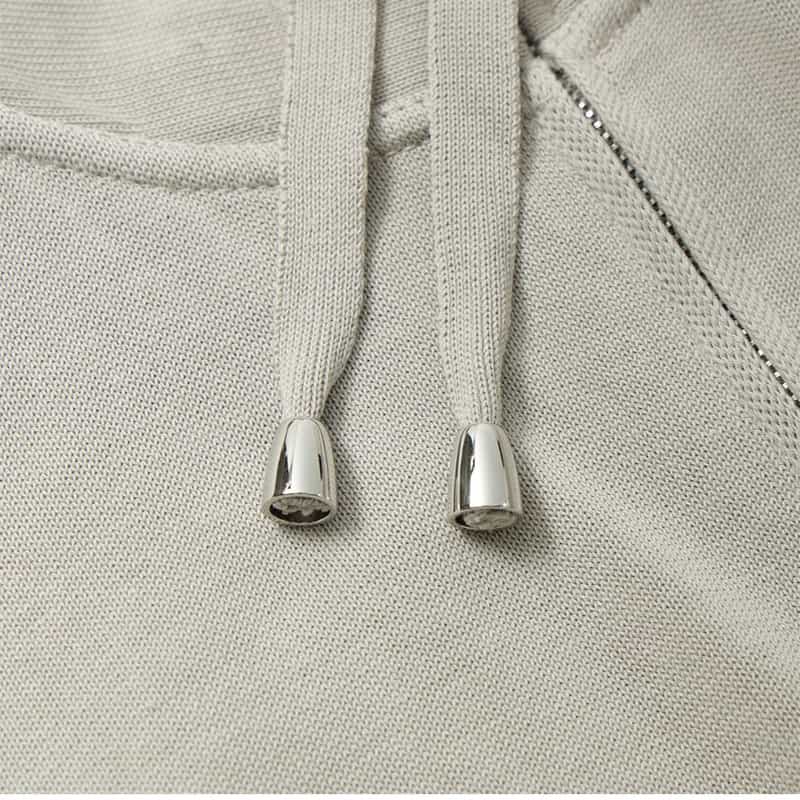 FILIPPO DE LAURENTIIS コットンニットパーカ GRAY