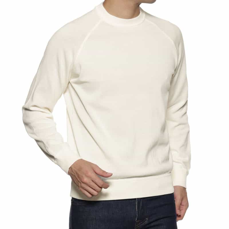 FILIPPO DE LAURENTIIS コットン素材クルーネックニットプルオーバー IVORY