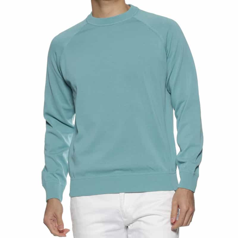 FILIPPO DE LAURENTIIS コットン素材クルーネックニットプルオーバー TURQUOISE