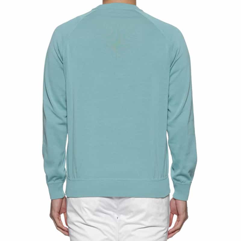 FILIPPO DE LAURENTIIS コットン素材クルーネックニットプルオーバー TURQUOISE