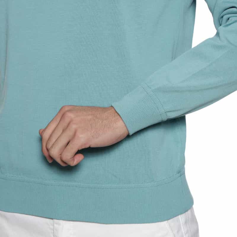 FILIPPO DE LAURENTIIS コットン素材クルーネックニットプルオーバー TURQUOISE