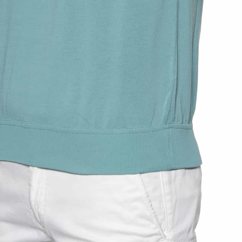 FILIPPO DE LAURENTIIS コットン素材クルーネックニットプルオーバー TURQUOISE