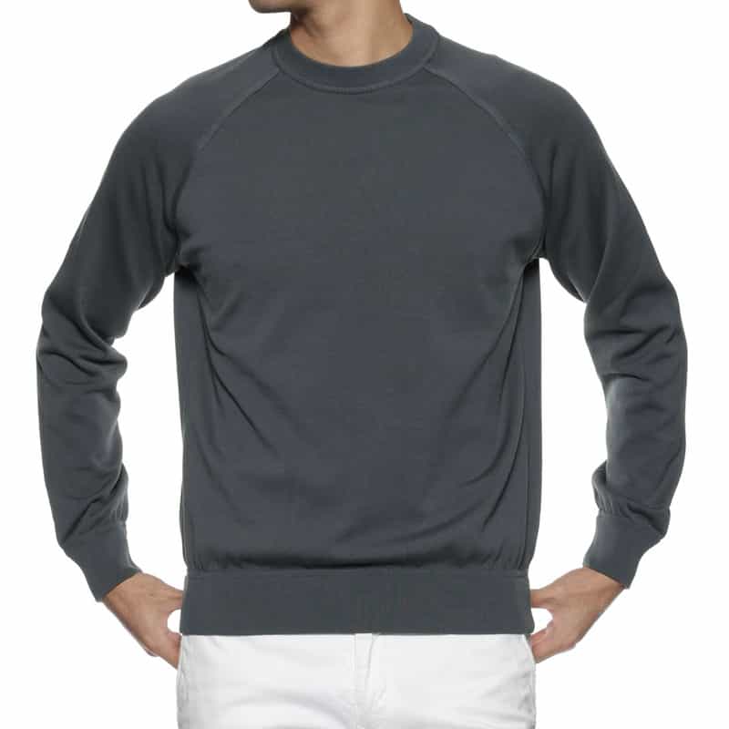 FILIPPO DE LAURENTIIS コットン素材クルーネックニットプルオーバー GRAY