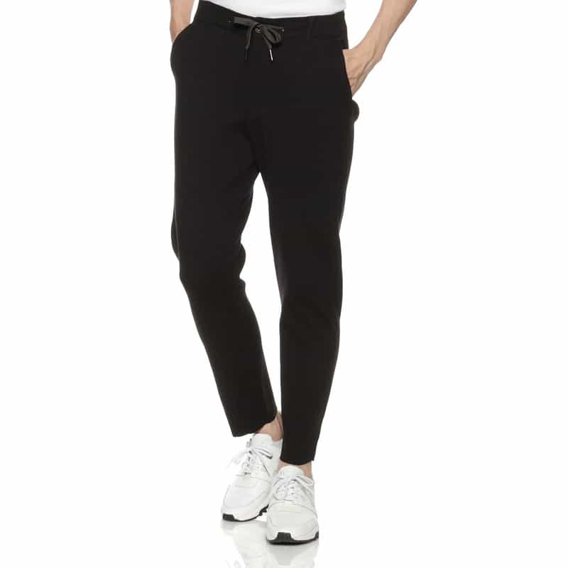 BARNEYS NEW YORK ドローストリング ニットテーパードパンツ BLACK
