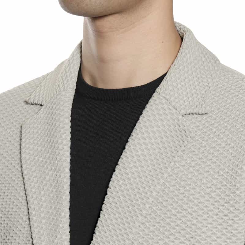 BARNEYS NEW YORK セットアップ ワッフルニットジャケット LT GRAY