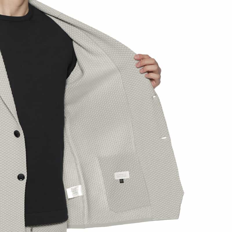 BARNEYS NEW YORK セットアップ ワッフルニットジャケット LT GRAY