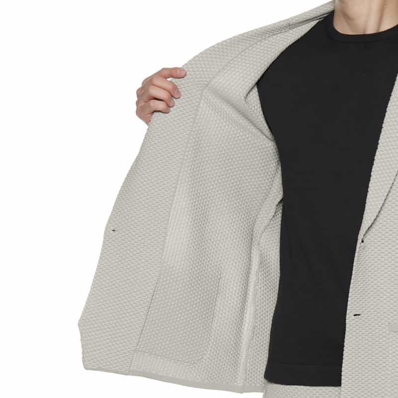 BARNEYS NEW YORK セットアップ ワッフルニットジャケット LT GRAY