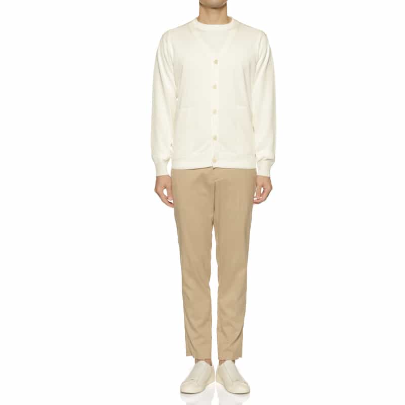 BARNEYS NEW YORK リネン風ニットカーディガン IVORY