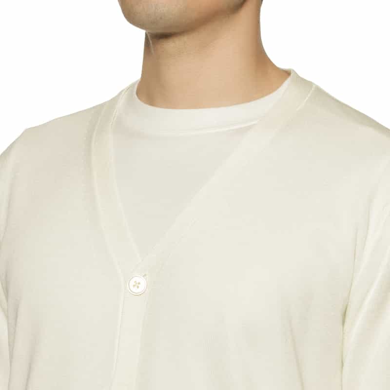 BARNEYS NEW YORK リネン風ニットカーディガン IVORY