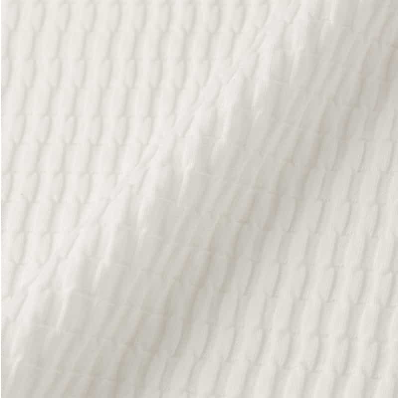 BARNEYS NEW YORK ブリスター編みニット スキッパーポロシャツ WHITE