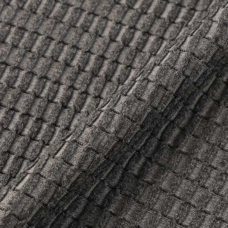 BARNEYS NEW YORK ブリスター編みニット スキッパーポロシャツ GRAY