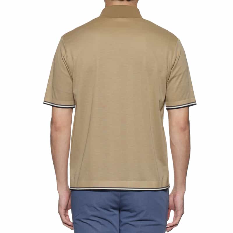 BARNEYS NEW YORK リブライン ポロシャツ LT GRAY