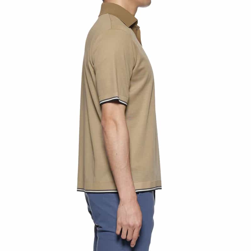 BARNEYS NEW YORK リブライン ポロシャツ LT GRAY